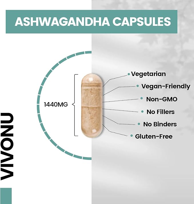 Ashwagandha Vegan Capsules is from Ashwagandha Powder & Root Extract KSM-66 | Black Pepper Extract | Releases Stress & Boosts Energy | Promotes Quality Sleep | 60 Coun