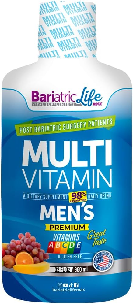 Bariatric Multivitamin Design for Post Bariatric Surgery Mens Patients, Sugar Free, 100+ Vitamins, Minerals & Amino Acids, Supports Muscle, Heart, Brain Health & Energy, 98% Absorption Rate, 32 Serv