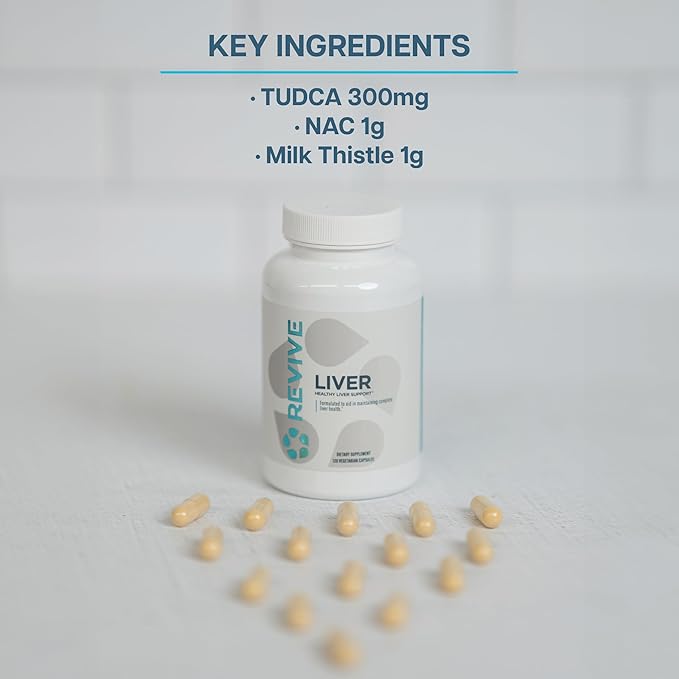 Revive MD Natural Liver Cleanse, Detox, & Repair Pills, Liver Health Support Formula - Milk Thistle Liver Defense Supplement - Inflammation Reducer & Promotes Healthy Liver Function - 120 Capsules