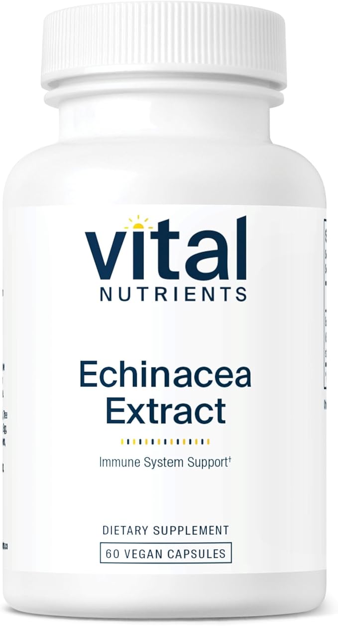 Vital Nutrients Echinacea Extract 1000mg | Vegan Echinacea Immune Support Supplement | Gluten, Dairy, Soy Free | Non-GMO | 60 Capsules