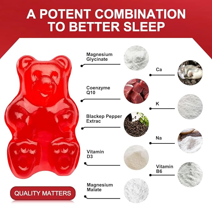 Magnesium Glycinate Gummies 400mg, Mg Potassium Supplement with Chelated Magnesium Malate Complex, Vitamin D, B6, and CoQ10, Supports for Memory, Calm, Mood & Sleep - 60 Count (Pack of 2)