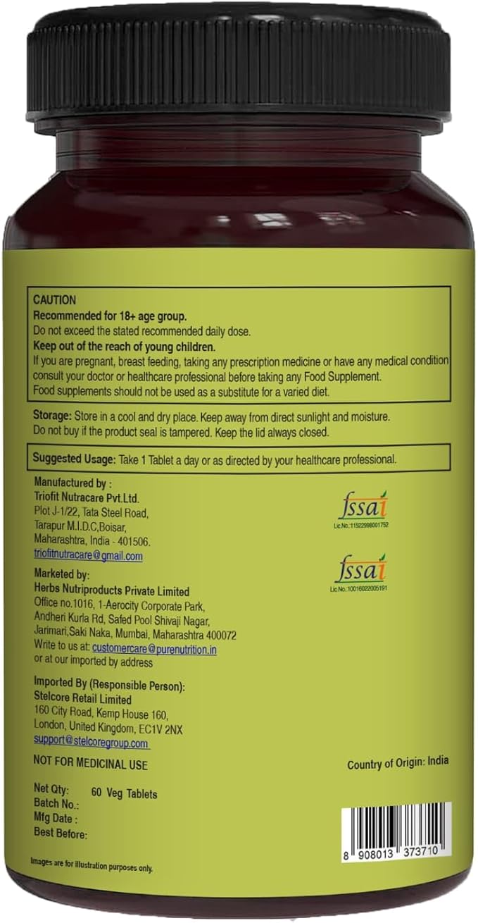 Pure Nutrition Whole Food Multivitamins for Men | 60 Tabs | One-A-Day | 100% RDA | 24 Natural Vitamins and Minerals | All Natural Plant Based Men's Multivitamin | 2 Months Supply