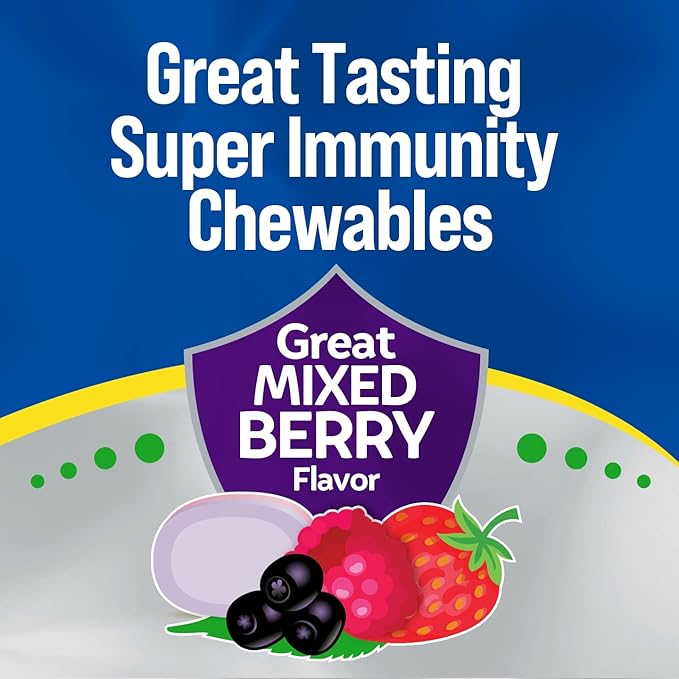 Culturelle Immune Defense Daily Probiotic for Women & Men - 28 Count, Mixed Berry Chewables with 4-in-1 Immune Support. Probiotic Vitamin C, Vitamin D, and Zinc Plus Elderberry