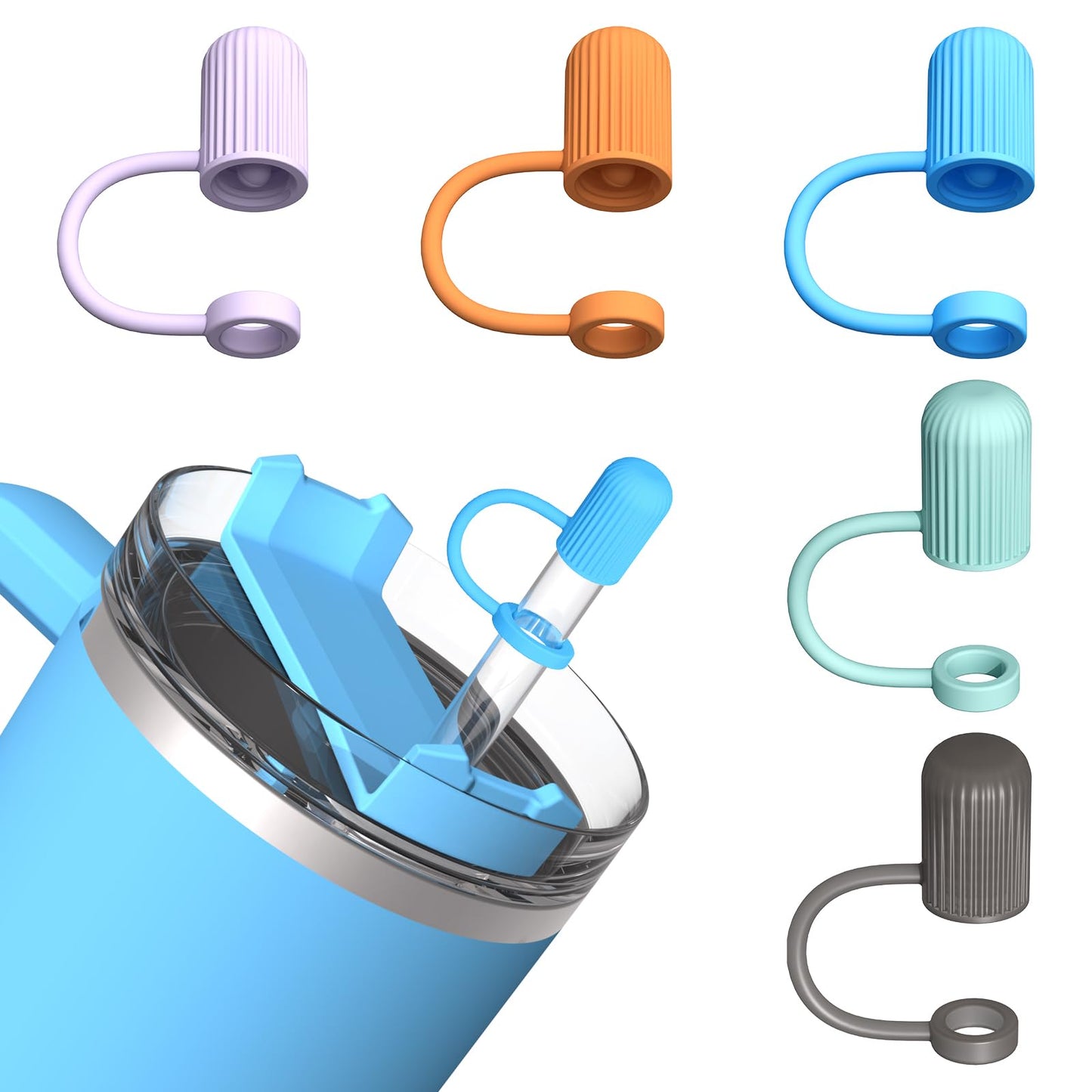 Adjustable Straw Cover for Stanley|Simple Modern|Yeti|Owala|Hydro Flask|Reduce|Maars|Meoky|MaxBase|Beast|Hydrapeak Cup, All Brand of Straw Accessories, Diameter 6mm-12mm, BPA Free, Dishwasher safe