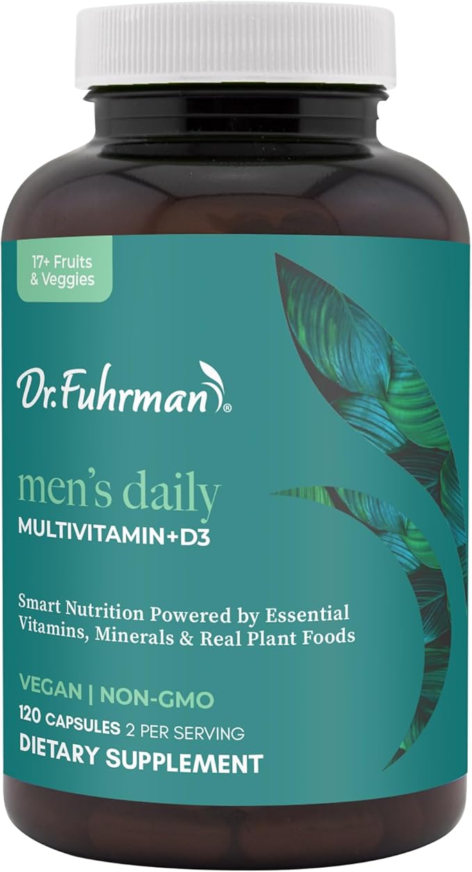 Dr. Fuhrman Daily Whole Food Multivitamin for Men - 120 Capsules, Vegan Formula for Optimal Health and Vitality, Specifically Designed for Men Over 50