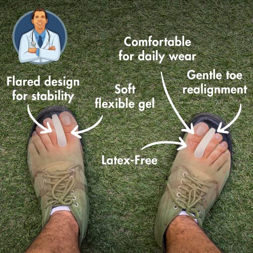 Dr. Frederick's Original Flared Gel Toe Separators - 6 ct - Soft Toe Spacers for Bunions, Overlapping Toes & Pain Relief - Orthotic Corrector for Men & Women - One Size