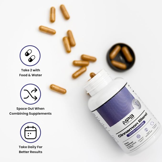 Nature's Pure Blend Ceylon Cinnamon Capsules with Turmeric Curcumin Supplement – Cinnamon Extract for Cell Support – Organic Turmeric Supplement, Herbal Support for Women & Men (2,225mg, 90 Caps)