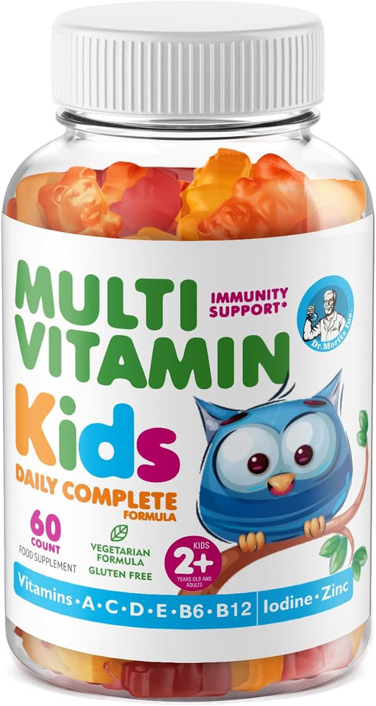 DR. MORITZ Kids Multivitamin Gummies 14 Essential Vitamins Daily Supplement for Ages 2+ Vitamin ACDE Vegetarian B6 B12 Zinc Biotin Gummy Multivitamins for Children- (60 Count)