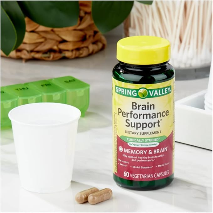 Spring Valley Brain Performance Support, 60 Count + STS Sticker.