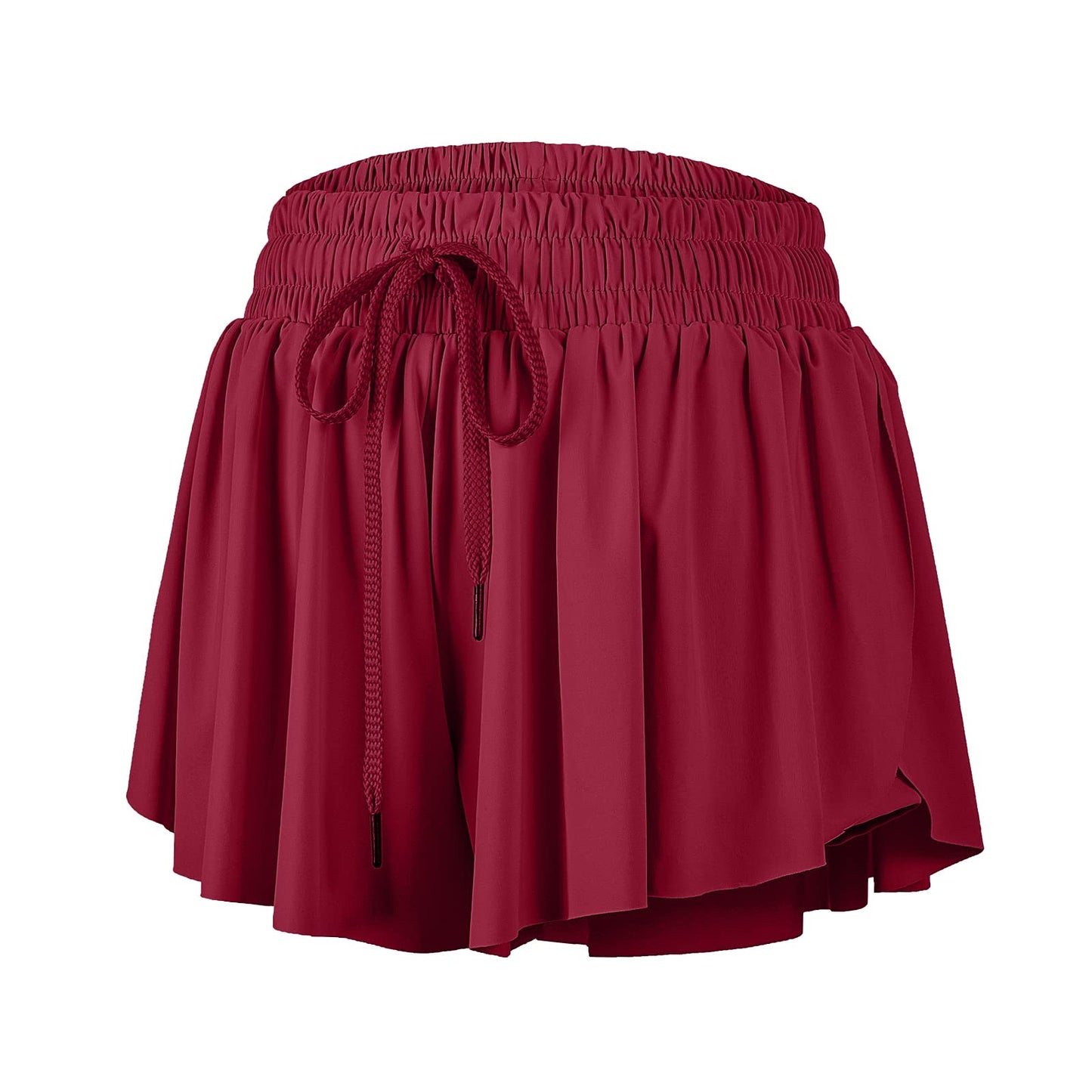 Flowy Lounge Shorts for Women Gym Yoga Athletic Workout Running Sweat Spandex Skirt Buttery Soft Comfy Cute Teen Girls Trendy Clothes with Pockets Casual Summer(S, Burgundy)