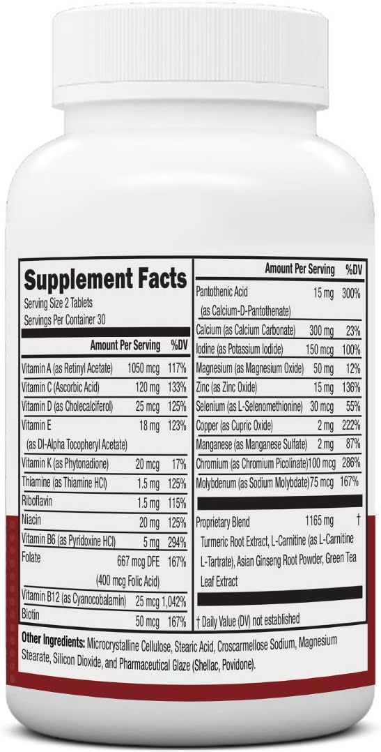 Women's 50+ Formula Multivitamin with Brilliant Blend - Daily Nutritional Support for Women Over 50 (60 Count)