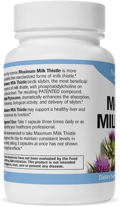 Natural Wellness Maximum Milk Thistle - 720mg Daily Dose (3x 240mg Capsules) - Potent Liver Detox & Repair Supplement, Non-GMO, Gluten-Free, Vegan, USA-Made - Advanced Fatty Liver & Enzyme Health