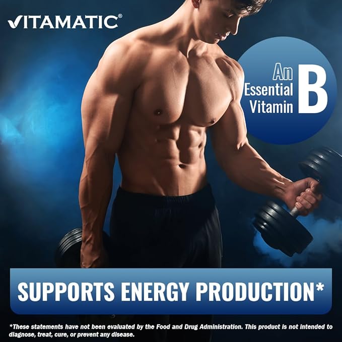 Vitamatic Vitamin B6 (Pyridoxine HCI), 500 mg – 120 Vegetarian Tablets Promotes Energy Production, Boosts Metabolism & Immune Health Support