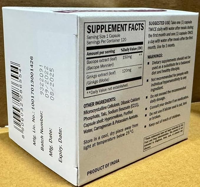 MEMOBOOST Ananta Medicare – Herbal Dietary Supplement (120 Capsules)