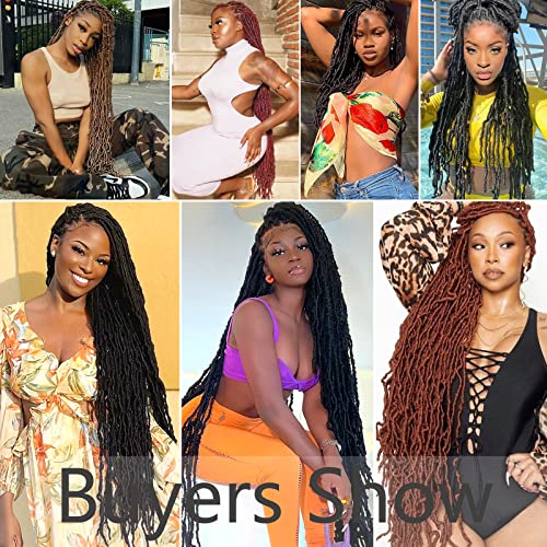 Faux Locs Crochet Hair Soft Locs 30 Inch 7 Packs Long Black Crochet Locs For Natural Butterfly Locs Crochet Hair For Women Goddess Locs Synthetic Pre looped Crochet Braids (30 Inch (Pack of 7), 1B#)