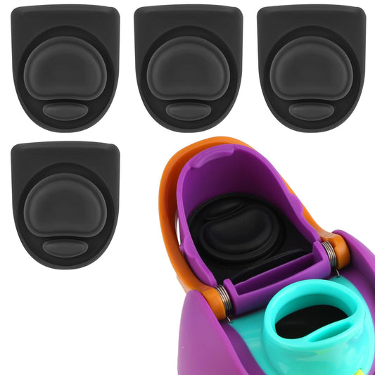 4pcs Replacement Stopper Compatible with Owala FreeSip 24oz 32oz, Water Bottle Top Lid Gasket for Owala 19/24/32/40oz Seal Bottle Cap Mouth Stopper Part Silicone Plug Accessories BPA-Free (Black)