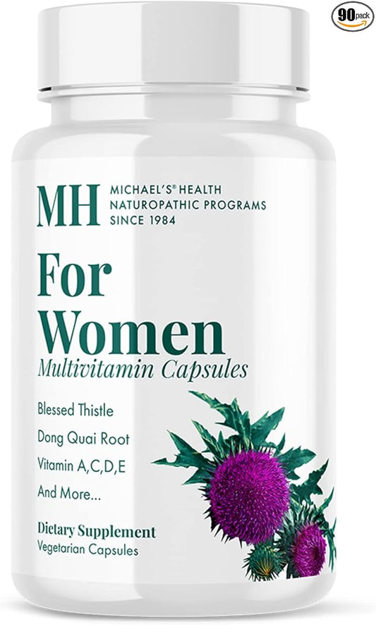 MICHAEL'S Health Naturopathic Programs for Women Multivitamin ? 90 Vegetarian Capsules ? Support for Energy, Hair, Skin and Nails ? 30 Servings
