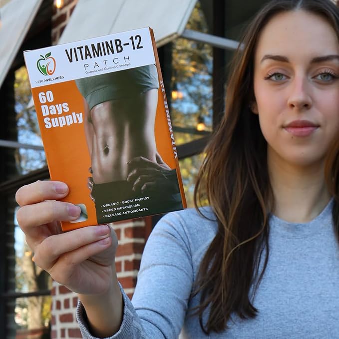 Veru Wellness B12 Patch - Energy Boost (2-Pack) – 120 Day B12 Patch - No Caffeine