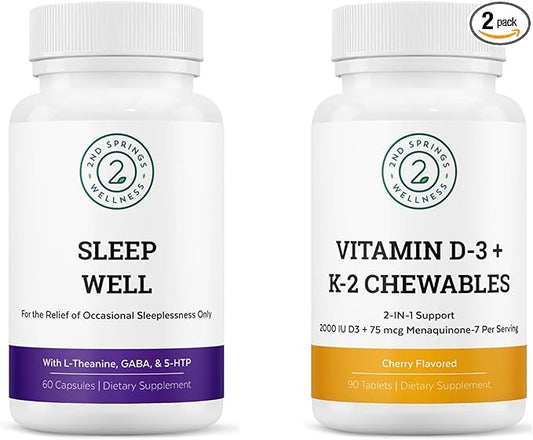 Sleep Well & Vitamin D3+K2 Chewables Bundle