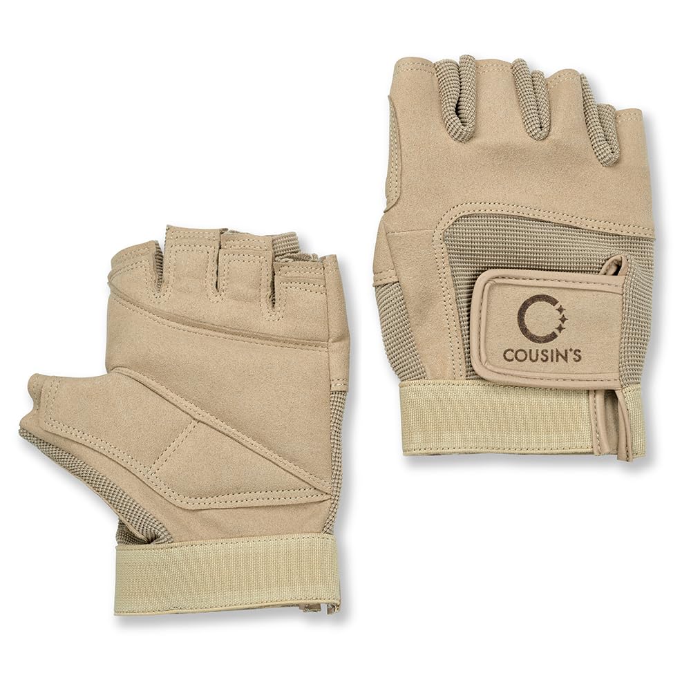 Cousin's Concert Attire Color Guard Gloves for Flag and Pole, Comfort & Grip, Durable Colorguard Gloves (Extra Small, Tan)