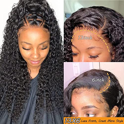 Kinky Curly Lace Front Wigs 13x6 HD Lace Front Kinky Curly Wig for Women 180% Density Pre Plucked With Baby Hair Afro Kinky Curly Human Hair Wigs 20Inch Kinky Curly HD Lace Front Human Hair wig