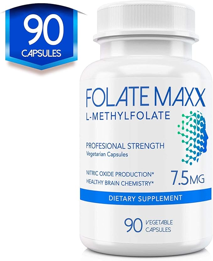 FolateMaxx L-Methylfolate 7.5 mg Professional Active Folate, MethylFolate 5-MTHF (90 Capsules)