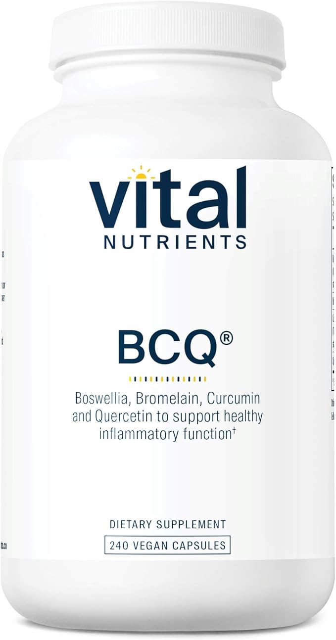 Vital Nutrients BCQ | Vegan Boswellia, Bromelain, Curcumin & Quercetin Supplement | Joint Support Supplement | Supports Sinus & Digestive Health | Gluten, Dairy, Soy Free | 240 Capsules