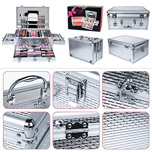 All-in-one Holiday Make up Gift Set | Makeup Kit for Women Full Kit Essential Starter Bundle Include Eyeshadow Palette Lipstick Blush Foundation Concealer Face Powder Mascara Lipgloss Brush