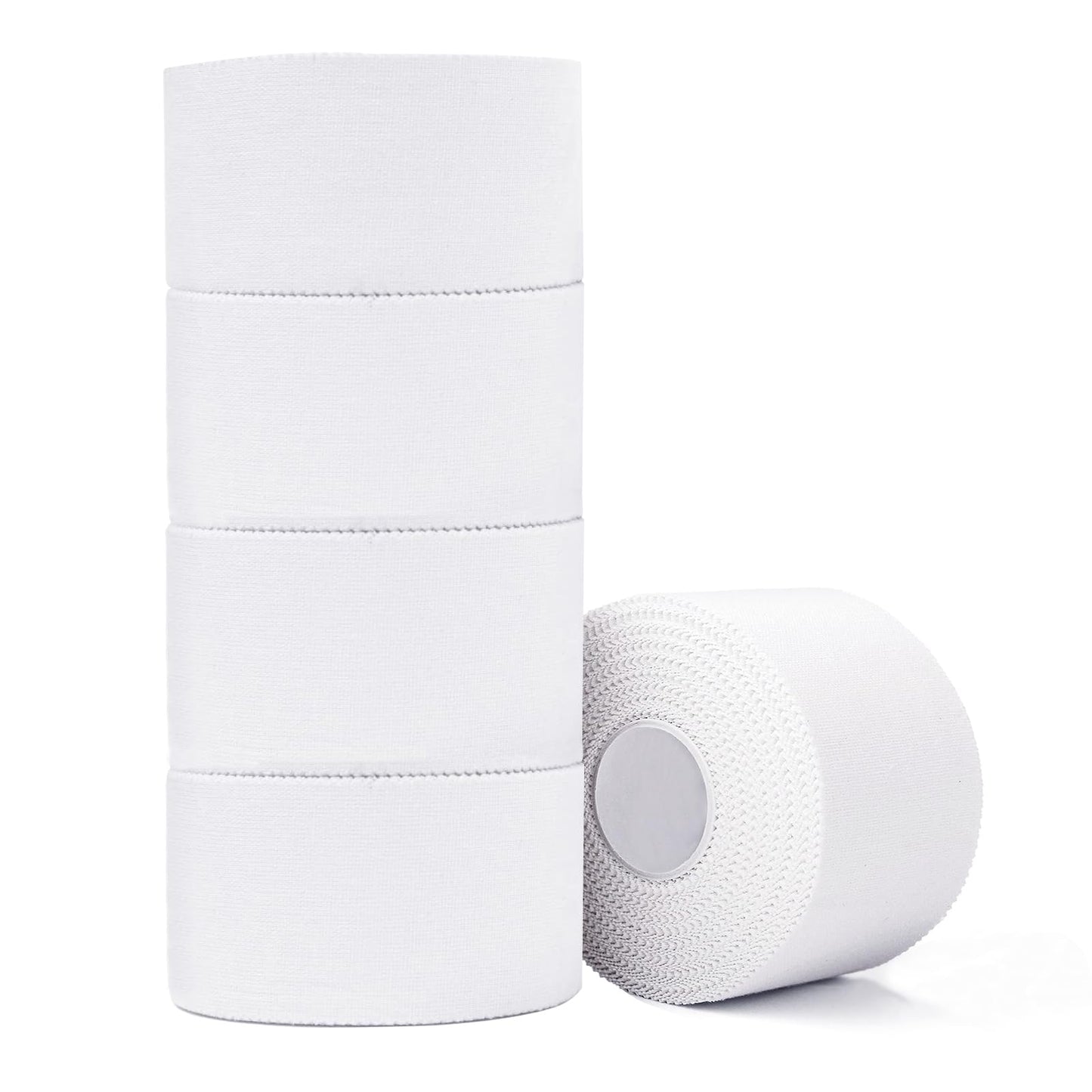 ADMITRY Athletic Tape,5 Pack White Sports Tape,Very Strong No Sticky Residue Wrist Ankle Tape for Gymnastics Boxing Lacrosse Climbing Hockey Bat Injuries Medical (1.5 Inches X 50 Yards)