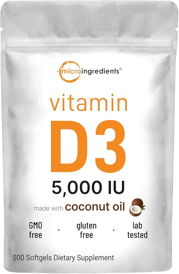 Micro Ingredients Super Vitamin K Complex (K2 MK7 + MK4 & K1) & Vitamin D3 5,000 IU Bundle Pack | Easily Absorbed K Vitamins, Active Menaquinone Complex | Vitamin D as Cholecalciferol