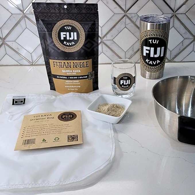 TUI KAVA PREMIUM WELLNESS KAVA -TRADITIONAL Noble Pounded Medium Grind 500g (1lb 2oz) - SHARING SIZE | Very Heady Kava | All Natural Relaxation | Increase Focus | Mood/Sleep Support | Stress Relief | STRAINER BAG REQUIRED.