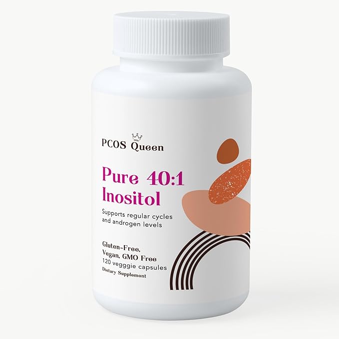 Pure 40:1 Inositol - Myo + D-Chiro Inositol Supplement - for Women with Fertility, Skin, & Menstrual Cycle Needs - 1 Bottle