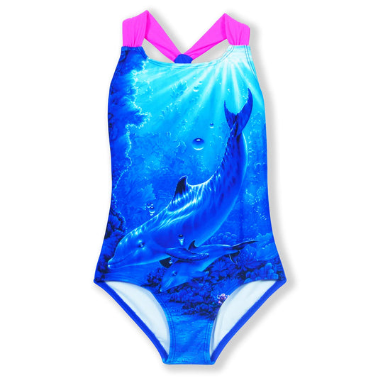 Girls One Piece Swimsuits Halter Swimwear for Girl (shayu, M)