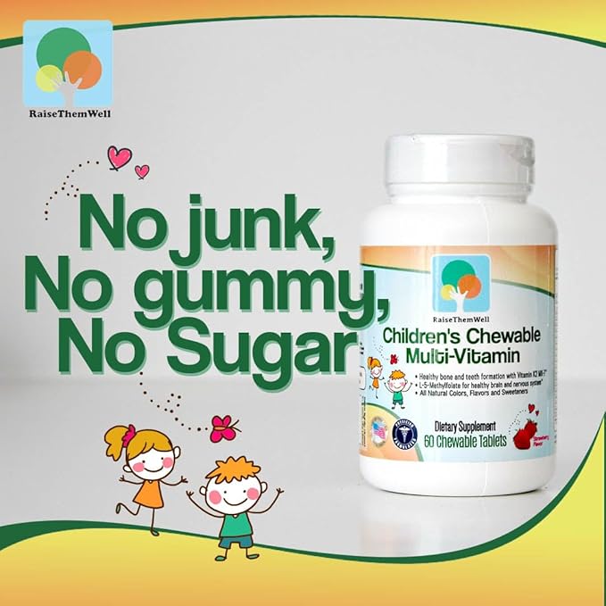 Kids Vitamin C & Immune Support, Citrus Chewables for Children, Natural Immune Booster with Zinc & Elderberry + Kids Vitamin PDF, Doctor Formulated, 60 Tasty Tablets