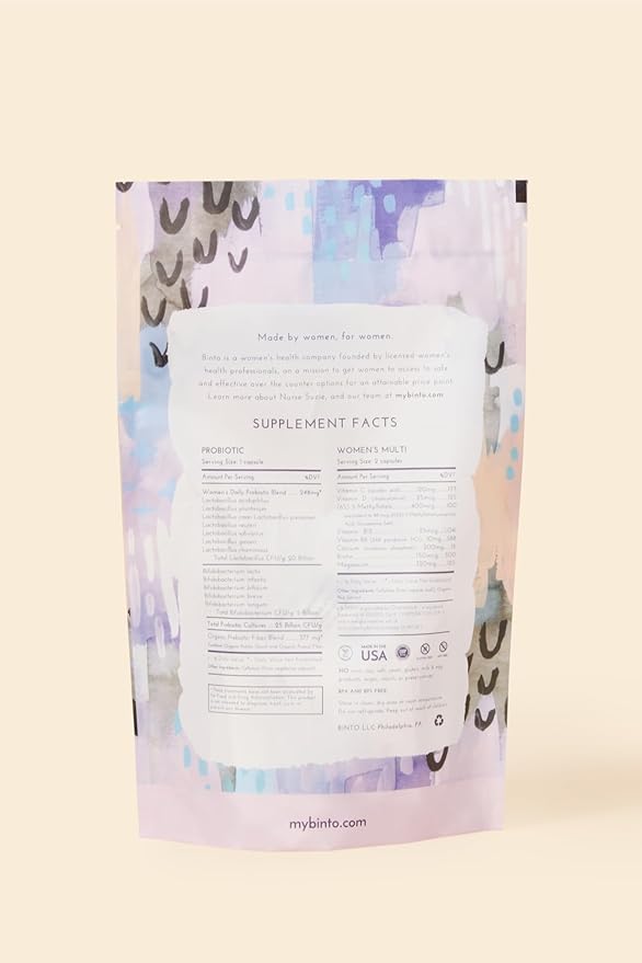 Binto 3-in-1 Glow Getter Daily Women's Probiotic & Multivitamin - Designed to Support Hormonal, Mood, and Gut Balance