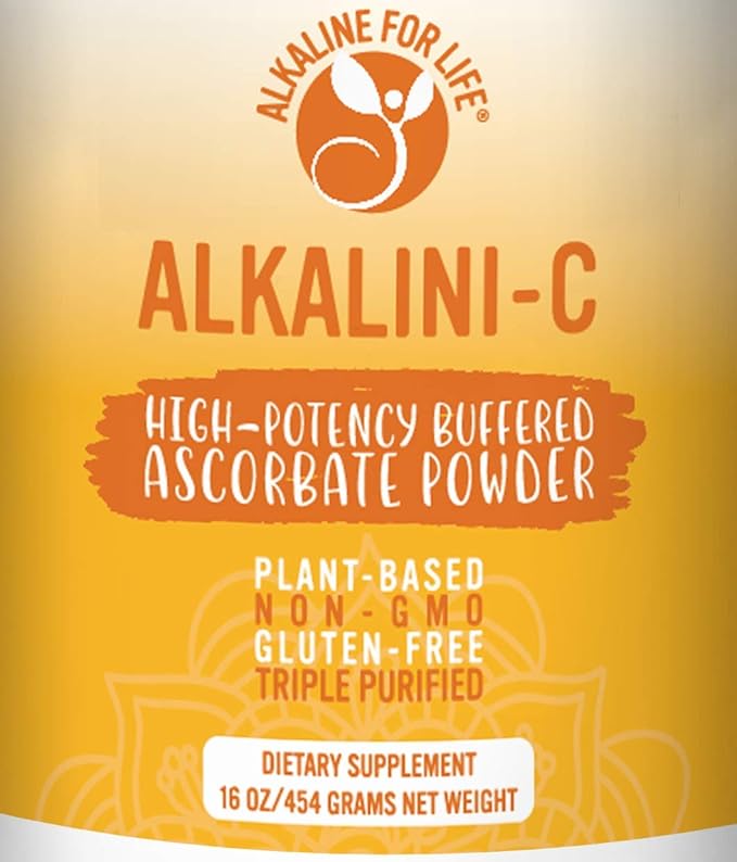 Alkalini-C Vitamin C Powder Supplement, Potent Natural L-Ascorbate VIT C Powder 1500mg, Corn-Free Non-GMO VIT C, Buffered Vitamin C Enhanced Absorption, 100% Pure Form, Immune Support Supplement 16oz
