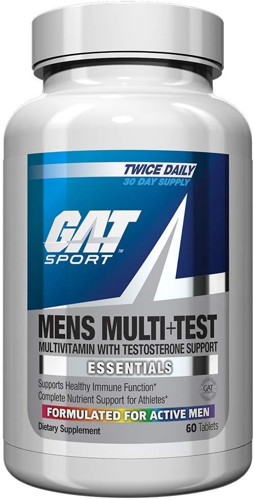 GAT SPORT Men's Multi + Test, Premium Multivitamin Tablets (60 Count)