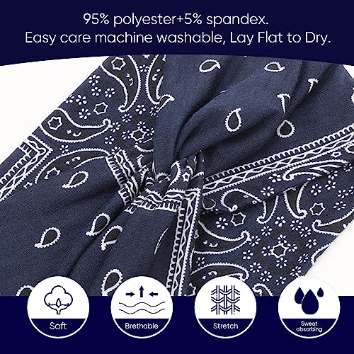 Extra Wide Headbands for Women Large Turban Headband Non Slip Boho Elastic Hairband Hair Twisted Knot Head Bands Accessories