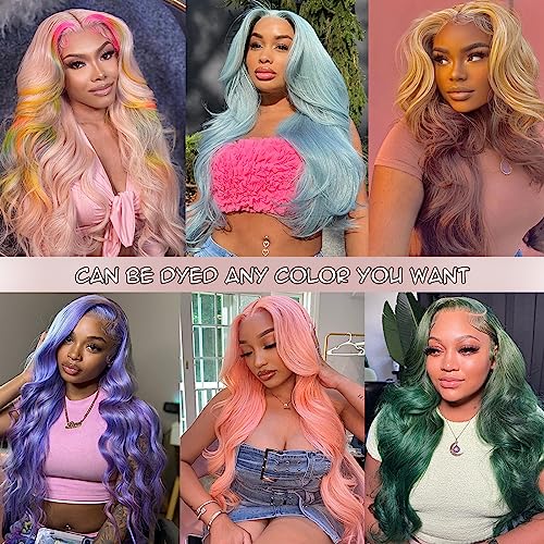 Alimubi 613 13x6 Lace Front Wig Human Hair 200 Density 613 Lace Front Wig Human Hair 30 Inch Body Wave Blonde Wig Human Hair（30 Inch）