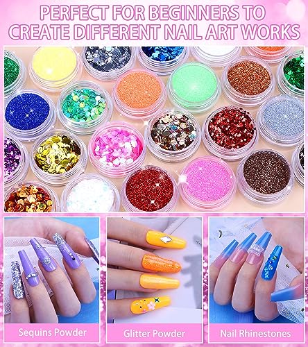 Acrylic Nail Kit with Drill, Acrylic Nail Kit for Beginners with Everything UV Light Nail Art Tools Gift Set for Home Salon
