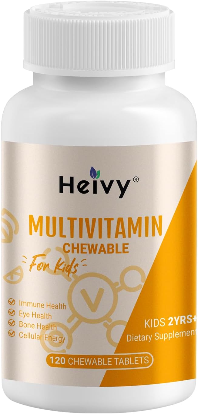 Toddlers Multivitamins, Kids Chewable Vitamin D3, C, Vitamin B12, B6, Vitamin A, E & Zinc for Immune Support and Health, 120 Chewable Tablets