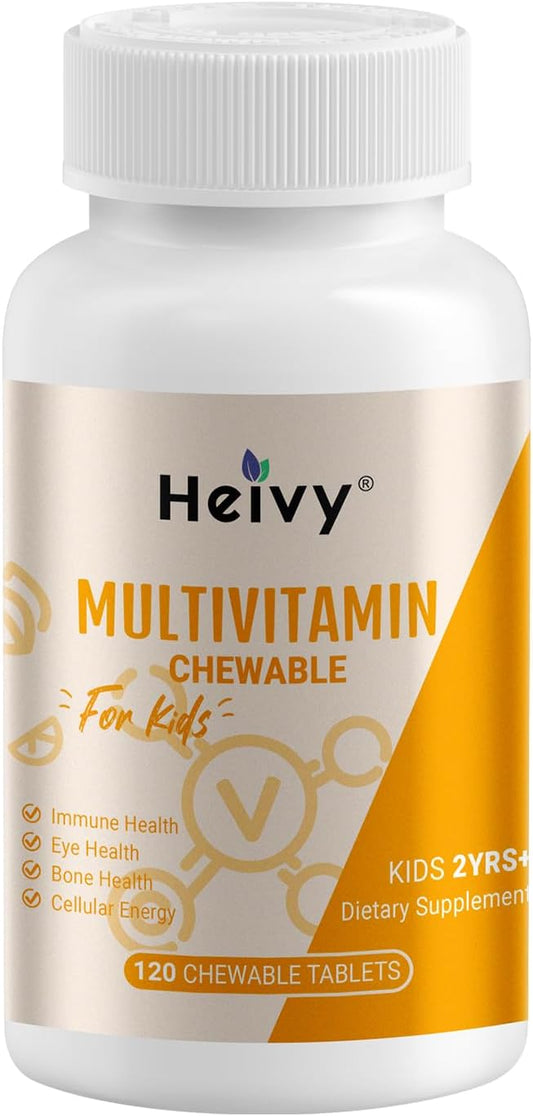 Toddlers Multivitamins, Kids Chewable Vitamin D3, C, Vitamin B12, B6, Vitamin A, E & Zinc for Immune Support and Health, 120 Chewable Tablets