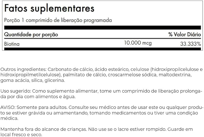 Swanson Timed-Release Biotin 10Vitamin 000 mcg 60 Tabs