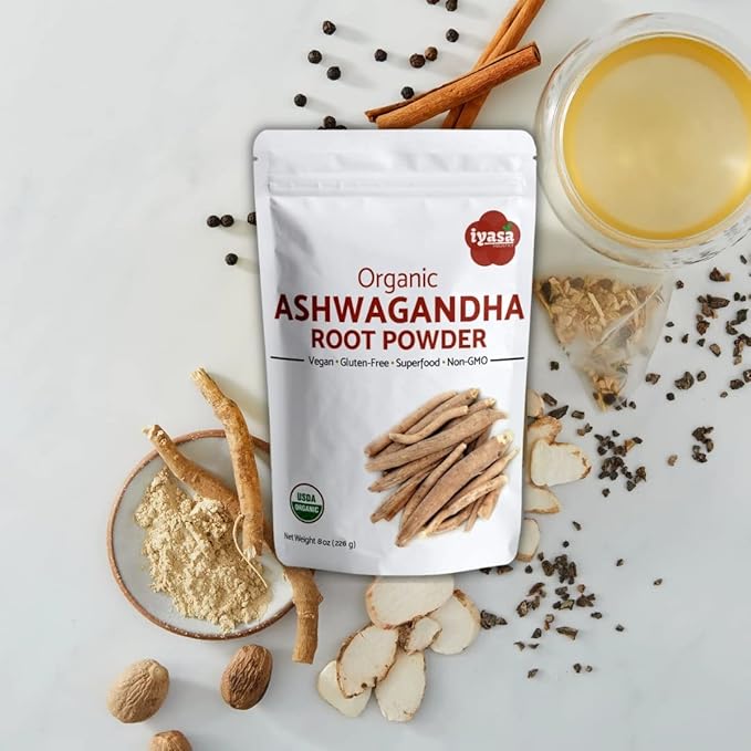 Organic Ashwagandha Powder, Withania Somnifera, Raw Superfood, Workout Supplement, Resealable Pack
