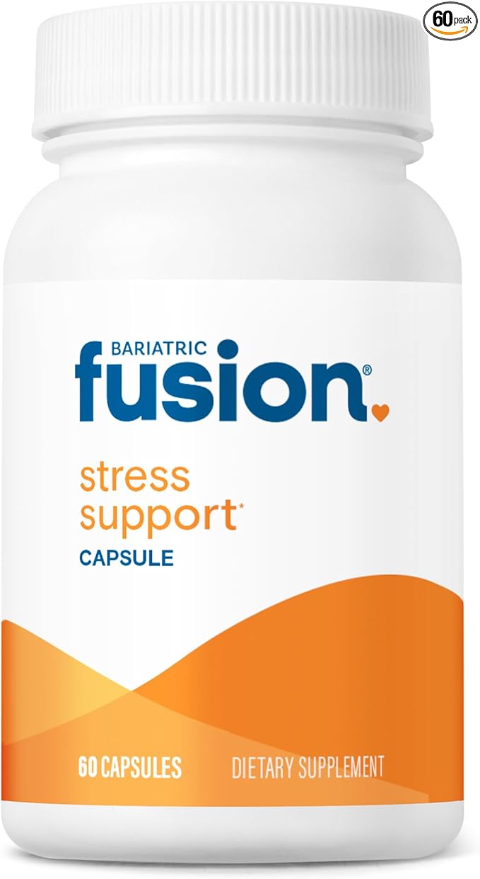 Bariatric Fusion Stress Support* | Vegan Supplement with Magnesium and Ashwagandha | Daily Vitamin for Women and Men | Gluten, Dairy and Soy Free | Non-GMO | 60 Capsules