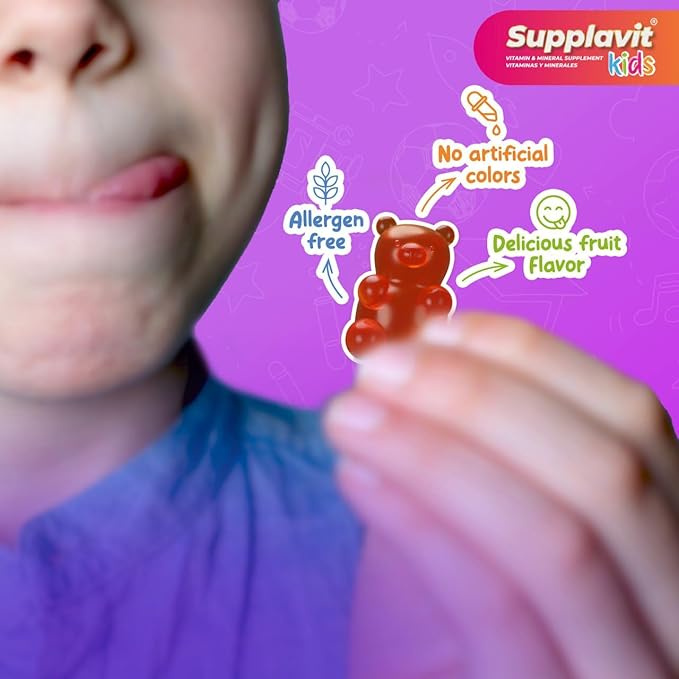Kids Vitamins and Supplements, No Artificial Coloring, Allergen-Free for Healthy and Strong Children, Natural Fruit Flavors, Healthy and Delicious, (120 Gummies)