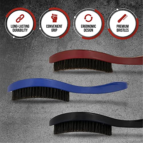 Men's 360 Wave Brush Set - Three Handle Brushes for 360 Waves (Soft, Medium & Hard) - Grooming Gift Set