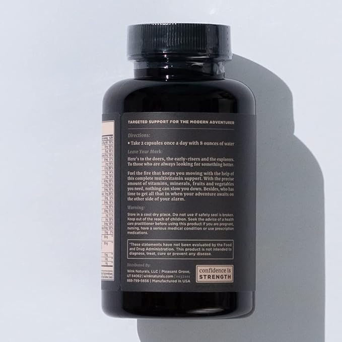 To The Woods Fortitude Complete Multivitamin Support for Men - 20 Organic Raw Fruits & Vegetables, 24 Essential Vitamins & Minerals - Immune Health, Energy Booster (1 Bottle, 30 Capsules)