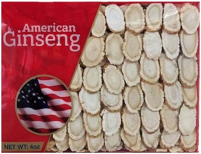 Hand-Selected A Grade American Ginseng Medium Slice (4 Oz. Box)