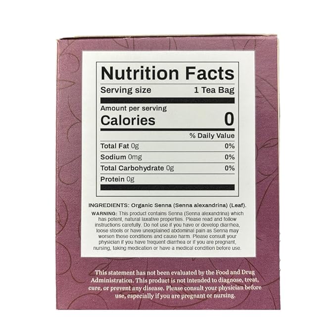 Organic Positively Botanicals Company, Senna Leaf Herbal Tea Bags, 20 Count